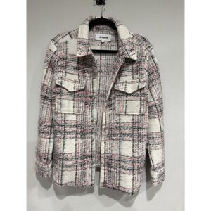 BB Dakota Women's Plaid Jacket Snap Buttons Knit Size Large‎